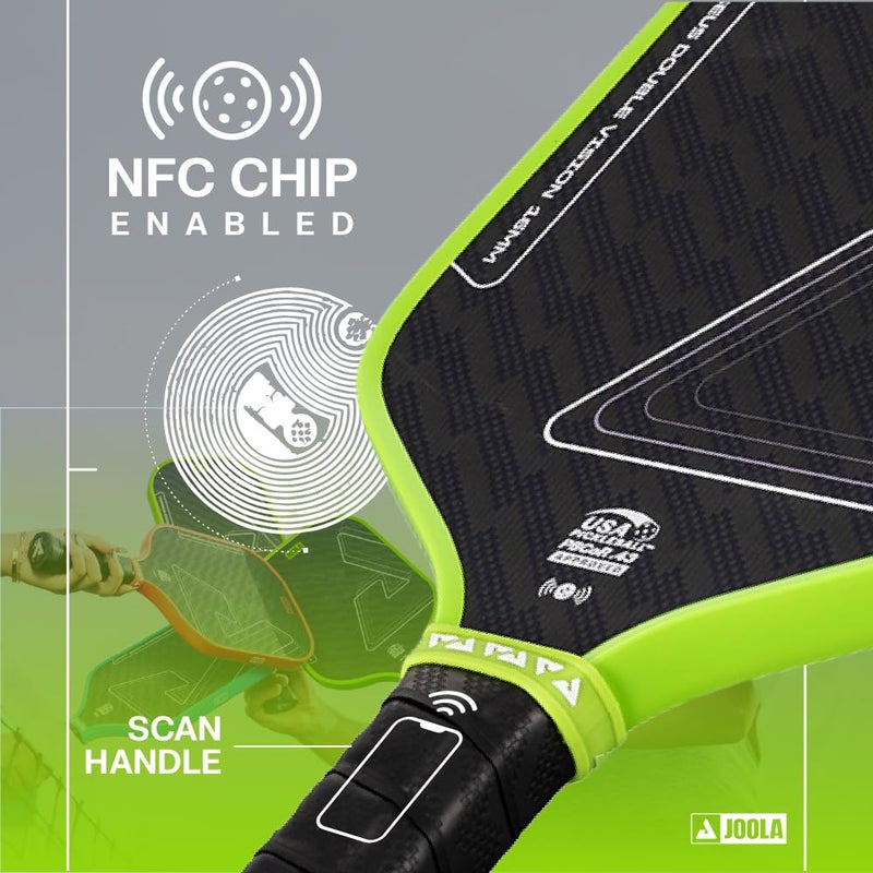 JOOLA Perseus Double Vision 16mm Pickleball Paddle - Signature Paddle Shape - Aramid Surface for Softer Responsive Touch - SK Film for Reduced Vibration - USAP Approved - NFC Chip Enabled - Image 4