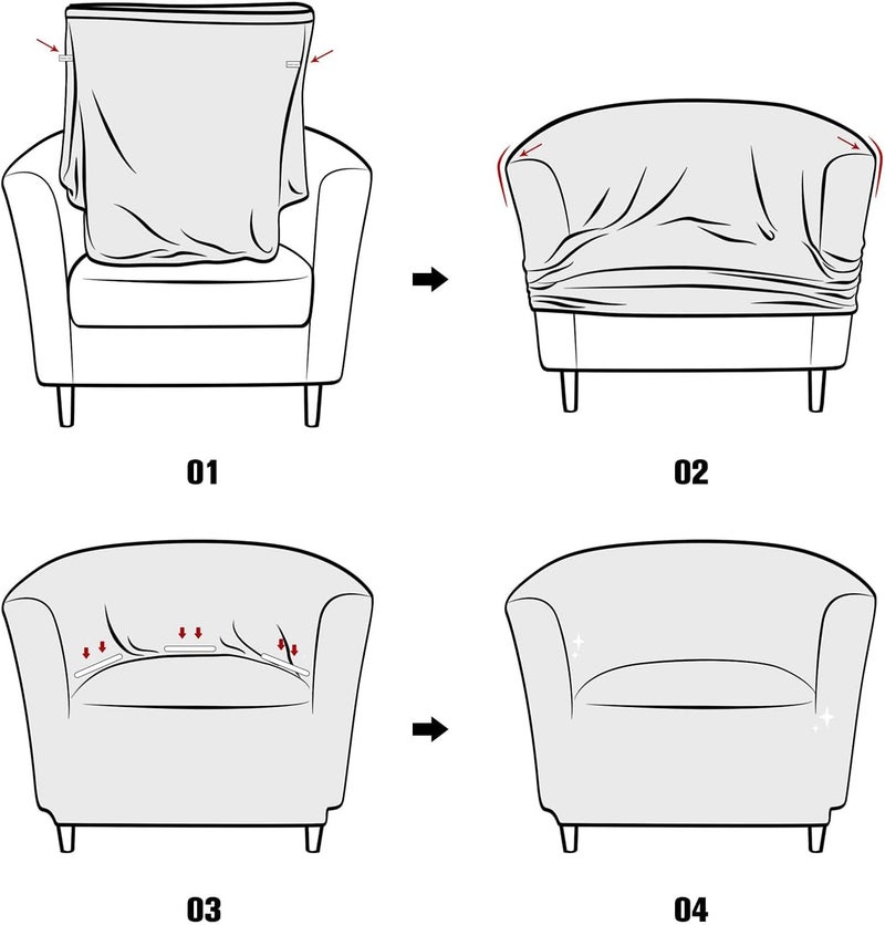 Elastic jacquard decorative armchair cover single sofa protective cover bedroom study office chair soft cover  Dark Grey - Image 2