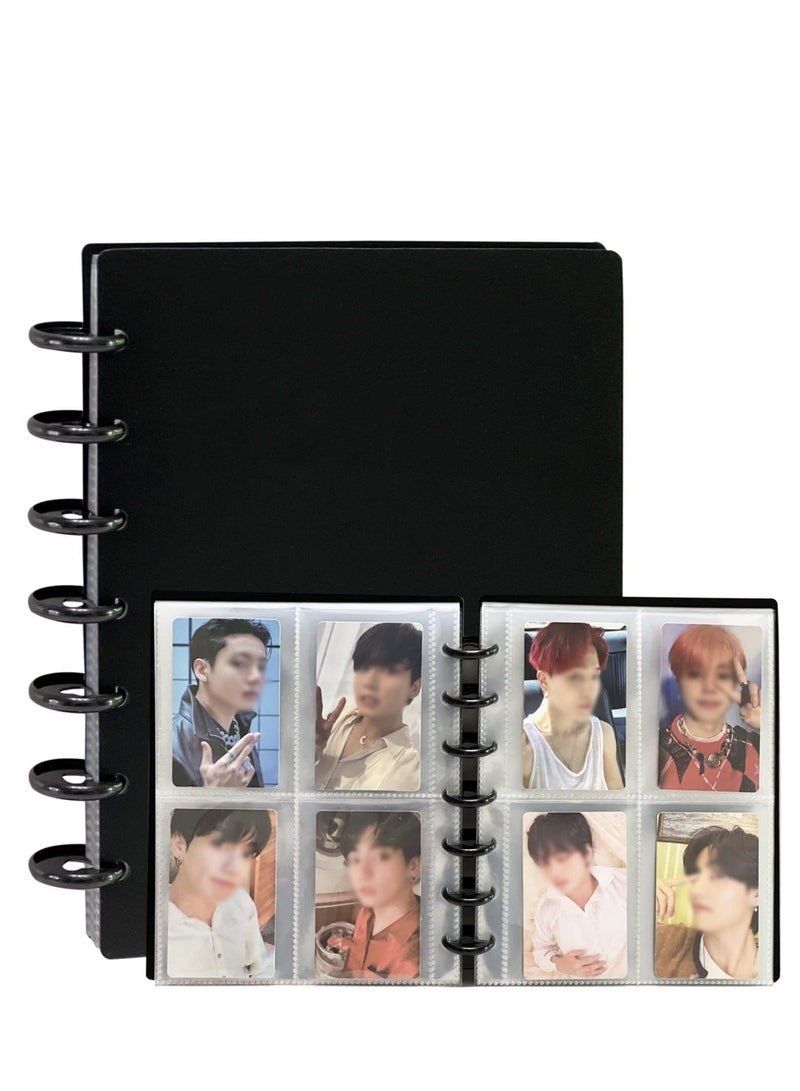 Photocard Binder 3 Inch Photocard Holder Book Sleeves with 30Pcs Inner Pages Idol Album Business Cards Collect 6 Ring Photo Protectors hold 240 Cards  - Image 1