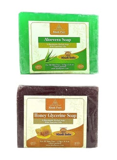 Khadi Pure Herbal Aloevera & Honey Glycerin Soap (125G) Pack Of 2 (250G)  - Image 1