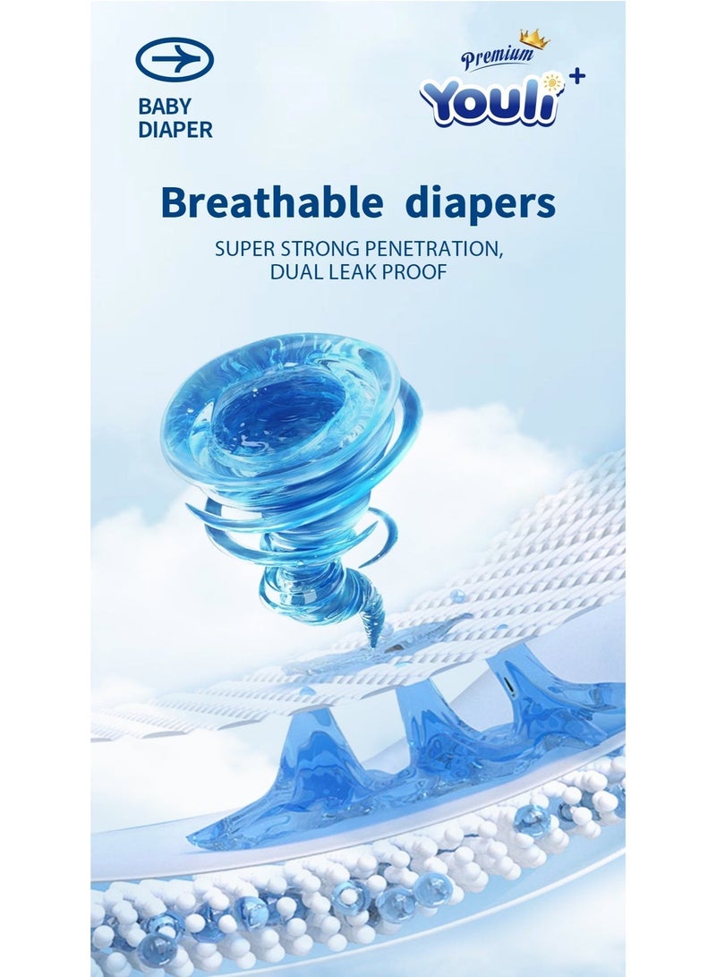 Youli Baby Diapers,Taped Diapers Size 2, 4-8 Kg, 360° Leak-Free Fit For Up To 100% Leakage Protection, Ultimate Comfort 54 Diapers - Image 5