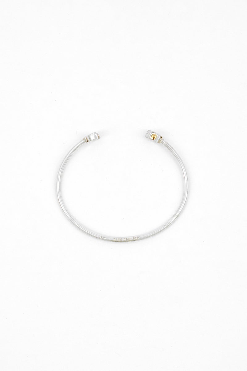 ALEX AND ANI Women Moon And Star Bangle Bracelet, Silver  - Image 2