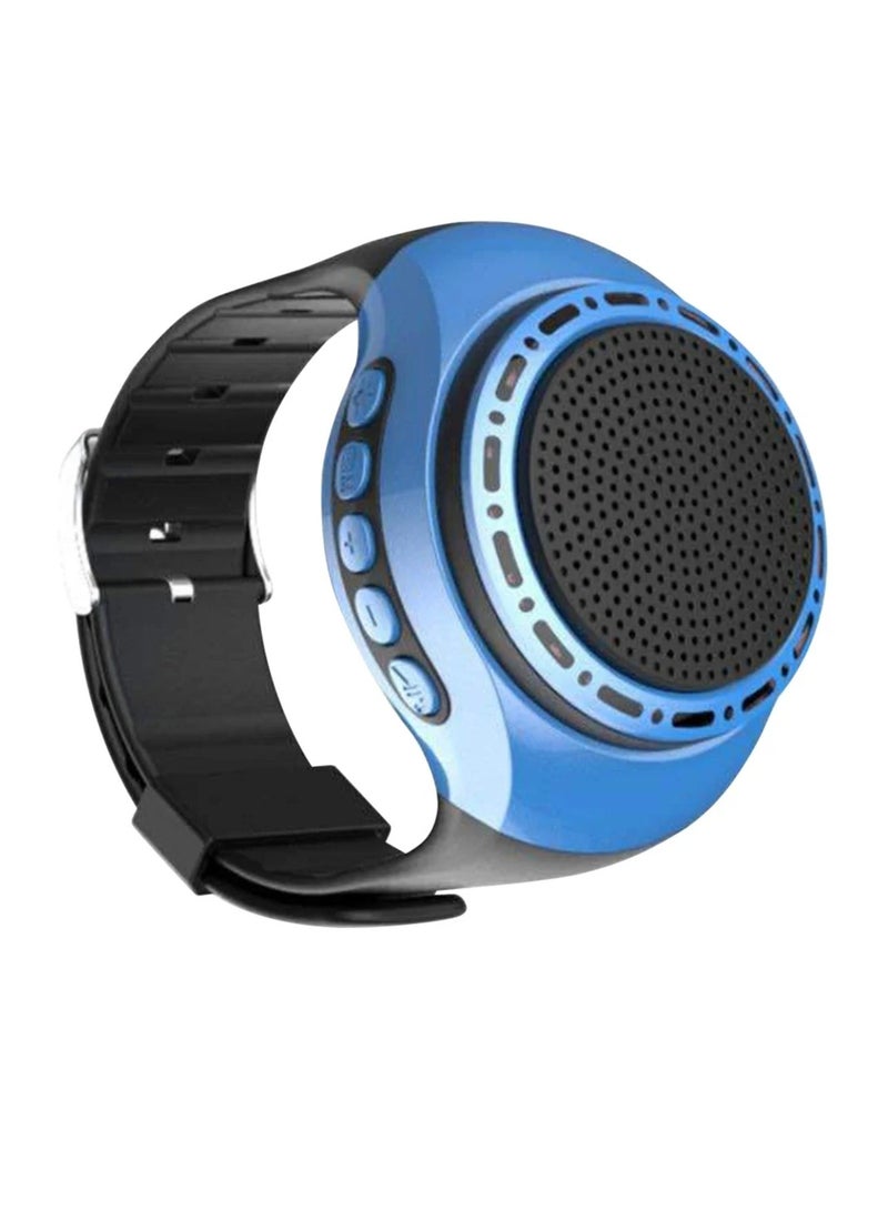 AROAQ U6 Wrist Watch Bluetooth Speaker, High Volume Running Sports Bracelet Speaker, Cool Lightening Wireless Subwoofer With Multi Function MP3 Player And FM Radio For Hiking, Climbing, (Blue, Round)  - Image 1