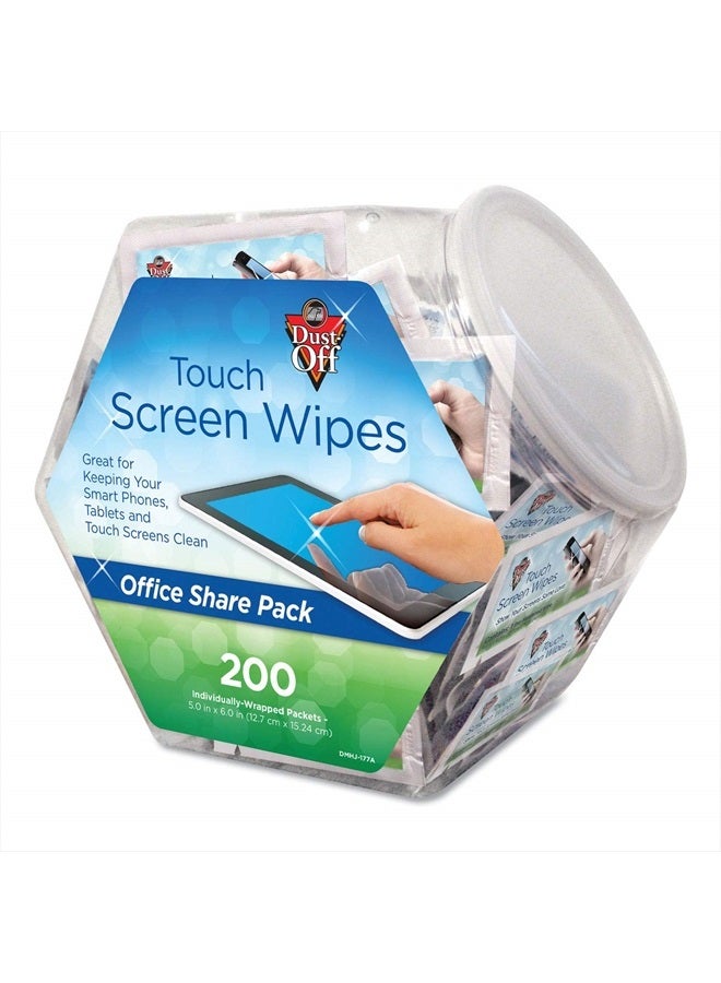 Dust-Off Falcon Dust-Off Touch Screen Wipes, Office Share Pack, 200/Pack (DMHJ) - Image 1