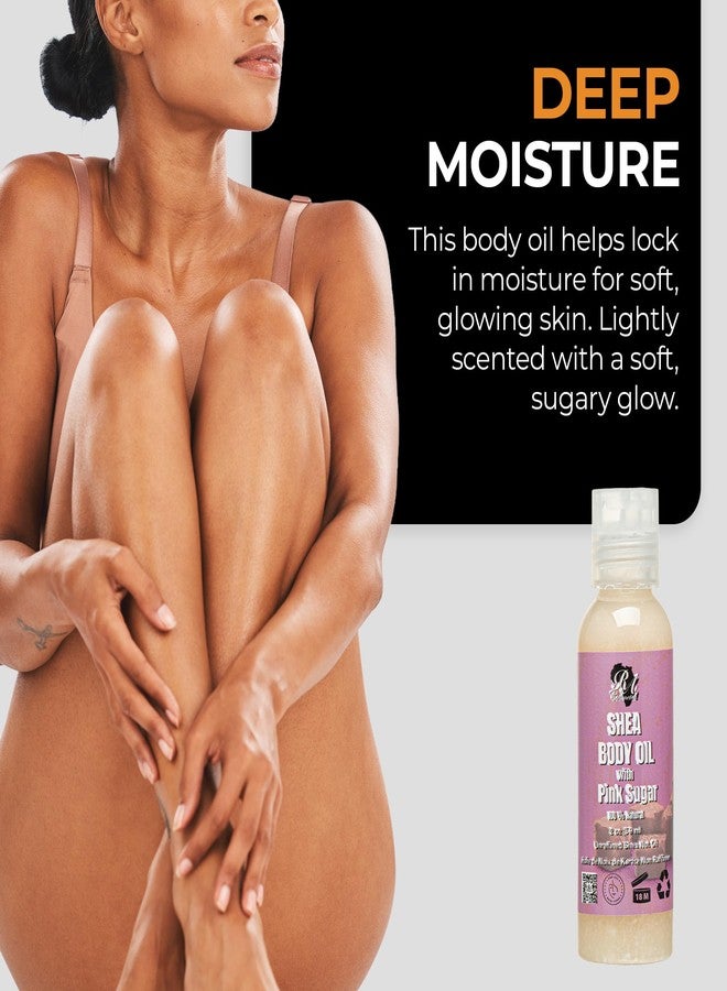 RA COSMETICS Shea Body Oil, Pink Sugar – Lightweight African Body Oil with Unrefined Shea Nut Oil from Ghana – Hydrating Moisturizer for Dry Skin – Softens & Smoothes Skin from Head to Toe – 2oz - Image 4