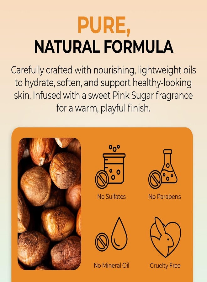RA COSMETICS Shea Body Oil, Pink Sugar – Lightweight African Body Oil with Unrefined Shea Nut Oil from Ghana – Hydrating Moisturizer for Dry Skin – Softens & Smoothes Skin from Head to Toe – 2oz - Image 3