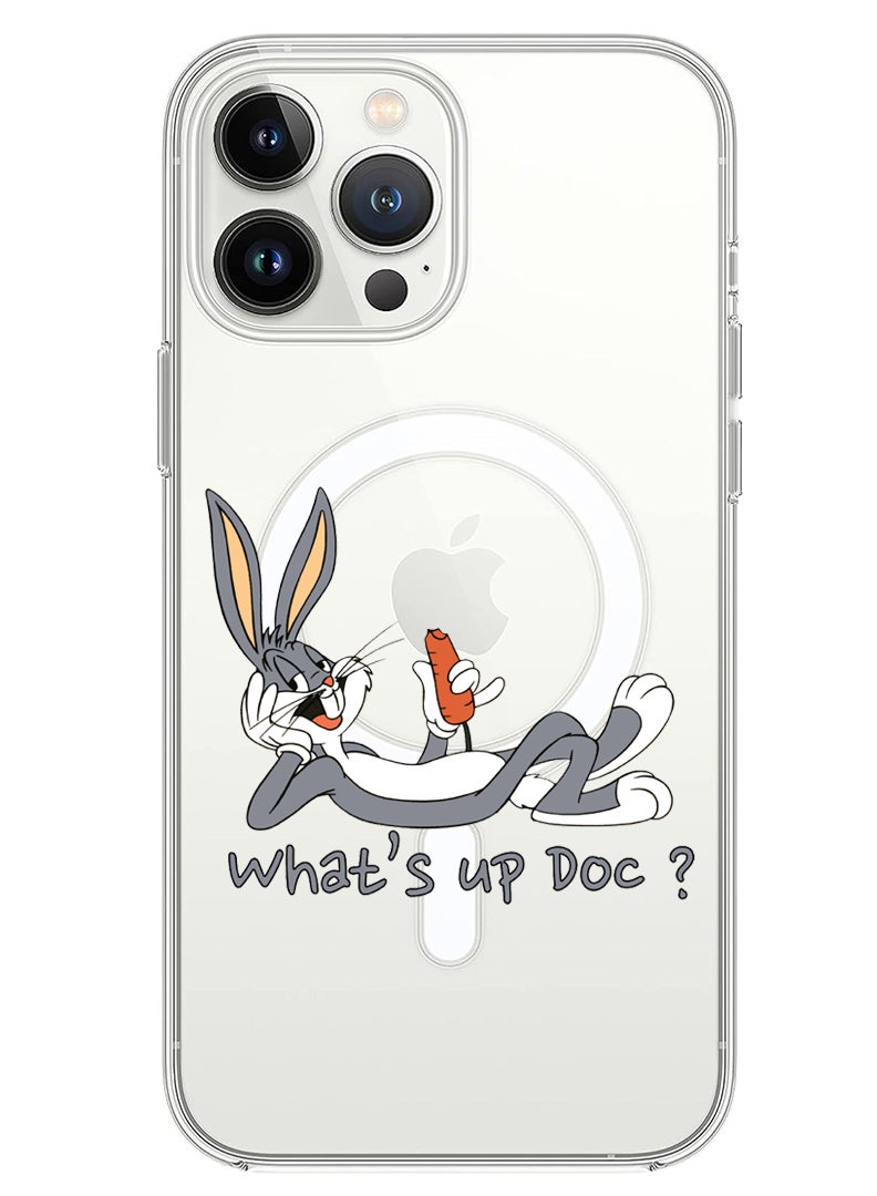 Theodor Magnetic Case for iPhone 13 Pro Max 6.7-inch Compatible with MagSafe Wireless Charging, Shockproof Phone Bumper Cover Whats up Doc - Image 1