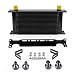 ZHSYMX AN1010AN Stacked Plate Oil Cooler Universal Engine Transmission British Radiator Oil Cooler Condenser Aluminium Alloy Black 19 Row - Image 2