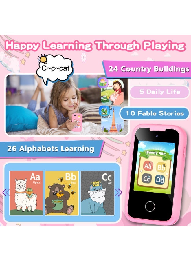 إيفرين ألعاب الهاتف الذكي للأطفال للبنات والأولاد من سن 3-7، كاميرا مزدوجة، ألعاب تعليمية، مشغل موسيقى MP3، يشمل بطاقة SD بسعة 8 جيجابايت، هدايا عيد الميلاد - Image 4