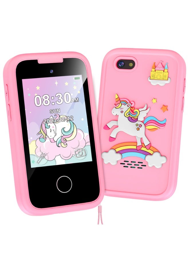 إيفرين ألعاب الهاتف الذكي للأطفال للبنات والأولاد من سن 3-7، كاميرا مزدوجة، ألعاب تعليمية، مشغل موسيقى MP3، يشمل بطاقة SD بسعة 8 جيجابايت، هدايا عيد الميلاد - Image 1