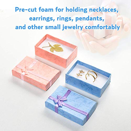 AQUEENLY 24-Piece Gifts Box Set, Jewelry Gift Boxes for Rings, Pendants, Earring, Necklaces - Cardboard Jewelry Boxes for Anniversaries, Weddings, Birthdays, Assorted Colors - 3.2 x 2.0 x 1.1 Inches - Image 2