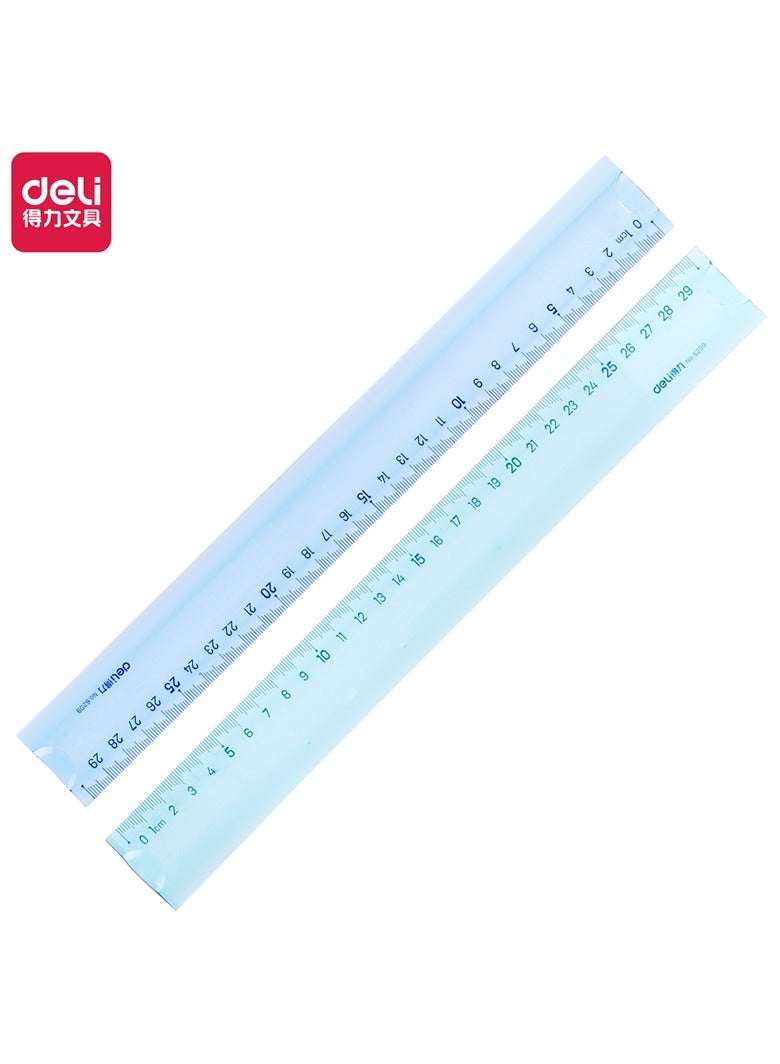 Deli مسطرة دلي 6209، 30 سم (12 بوصة) مرنة شفافة زرقاء/خضراء - مثالية للمدرسة والاستخدام اليومي - Image 1