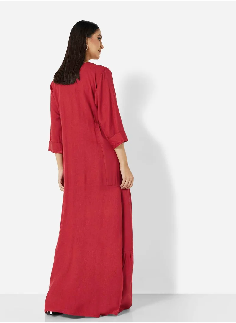 هانا آند سارا CLASSIC THREEFORTH SLEEVES WITH WESTERN CUT ARABIC JALABIYA