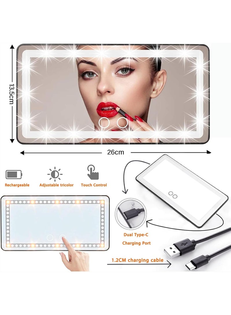 Car Vanity Mirror, Rechargeable Car Sun Visor Mirror, Car Mirror with LED Light, 60 LED Lights and 3 Lighting Modes, Perfect Gift for Women - Image 4