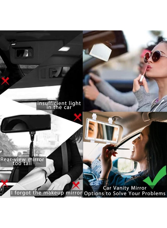 Car Vanity Mirror, Rechargeable Car Sun Visor Mirror, Car Mirror with LED Light, 60 LED Lights and 3 Lighting Modes, Perfect Gift for Women - Image 5