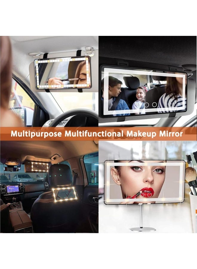 Car Vanity Mirror, Rechargeable Car Sun Visor Mirror, Car Mirror with LED Light, 60 LED Lights and 3 Lighting Modes, Perfect Gift for Women - Image 3