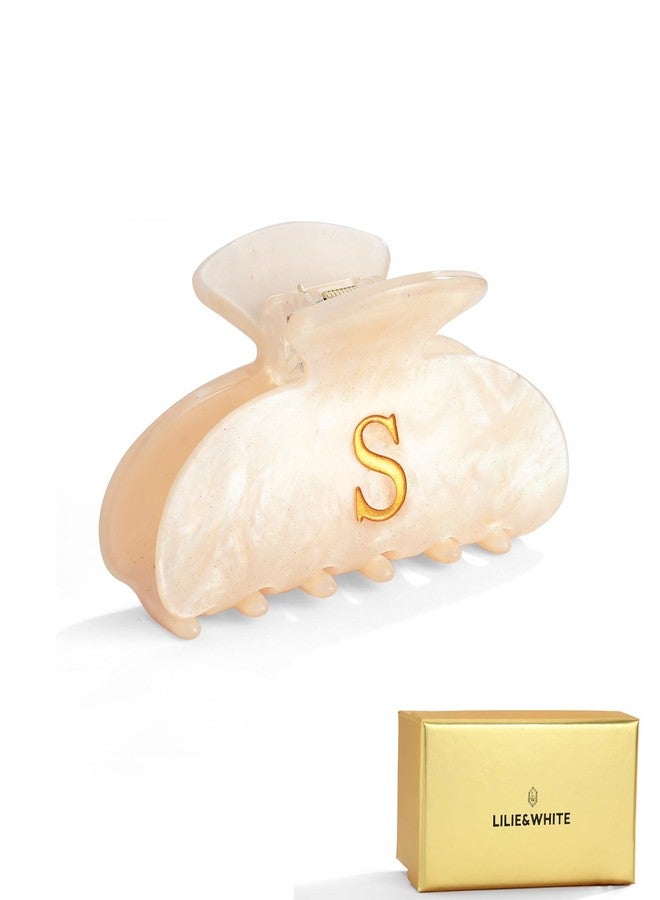 LILIE&WHITE Acrylic Letter Hair Clips For Women Stylish S Monogram Hair Claw Alphabet Hair Clip Fashion Glitter Claw Clips Elegant And Durable Hair Accessory Large Hair Clips S - Image 1