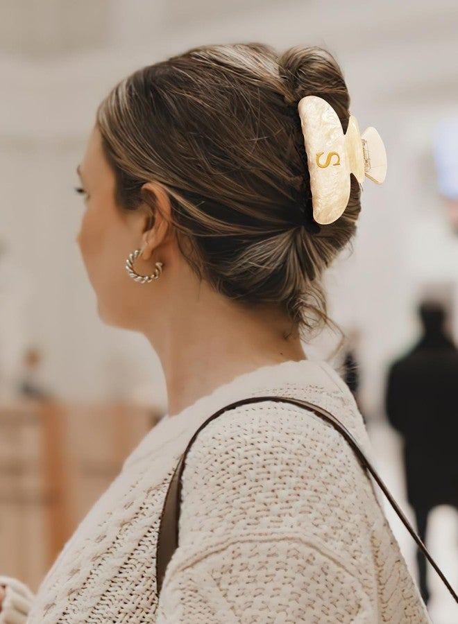 LILIE&WHITE Acrylic Letter Hair Clips For Women Stylish S Monogram Hair Claw Alphabet Hair Clip Fashion Glitter Claw Clips Elegant And Durable Hair Accessory Large Hair Clips S - Image 3