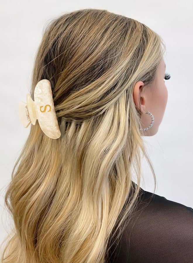 LILIE&WHITE Acrylic Letter Hair Clips For Women Stylish S Monogram Hair Claw Alphabet Hair Clip Fashion Glitter Claw Clips Elegant And Durable Hair Accessory Large Hair Clips S - Image 4