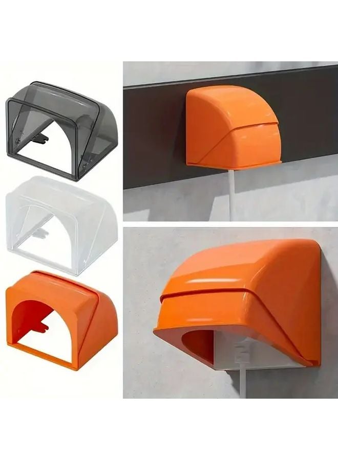 Orange Shark Socket Rainproof PP Material Outdoor Bathroom Kitchen Power Supply Cover - Image 2