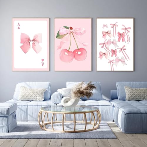ARPADAMO 3 Pack Diamond Kits for Adults,5D Pink Bows Diamond Painting DIY Diamond Art Vintage Diamond Painting Art Kit for Adult,Round Full Drill Diamonds, Diamond Art Kit for Home Decor-12x16inch - Image 3
