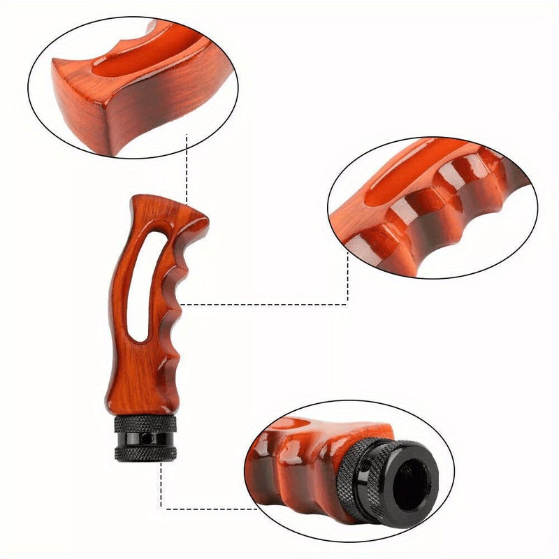 Universal Wood Slotted Pistol Grip Shift Knob Manual Gear Stick Handle 1 Pc - Image 3