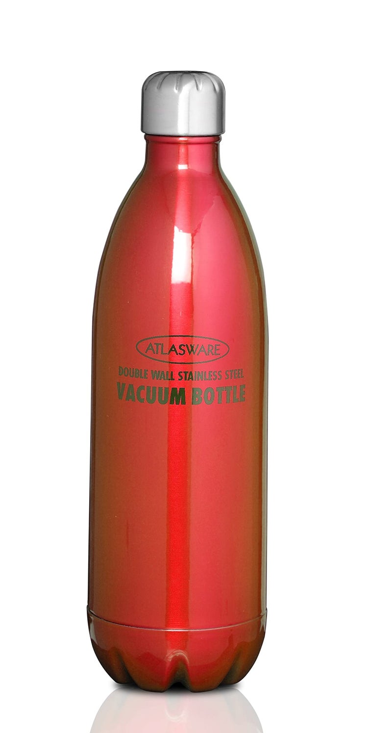 Atlasware Stainless Steel Vacuum Insulated Water Bottle | Durable BPA-Free Leakproof Double Wall Hot and Cold Thermos Flask for Office, School, Gym, Travel, Home and Kitchen Use (Red, 500ml) - Image 1