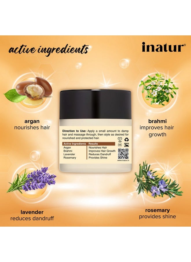 INATUR Argan Oil Hair Cream For Frizzy Hair | Daily Styling, Frizz Control, Natural & Vegan | Hair Cream For Women | Hair Cream For Men Daily Use | Smooths And Nourishes | 100G  - Image 1
