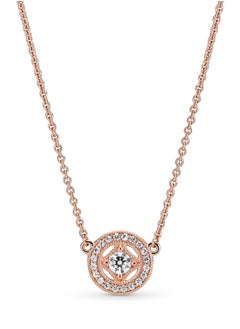 PANDORA Vintage Round Collier Adjustable Necklace in 14k Rose Gold and Clear Cubic Zirconia