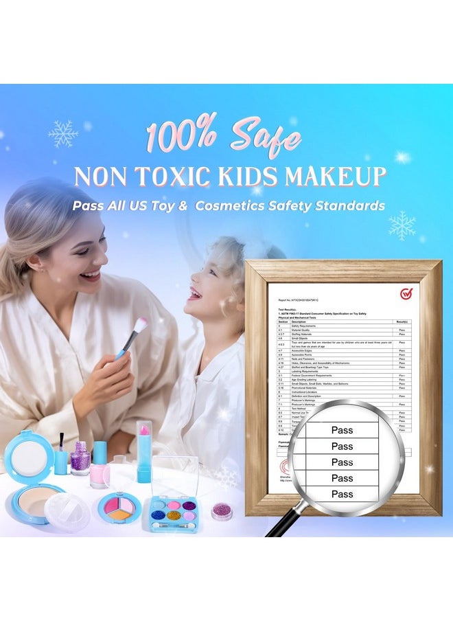INNOCHEER - Kids Makeup Kit For Girl Toys, Frozen Makeup Set For Girls, Real Washable Makeup Kit For Girls, Birthday Christmas Princess Gifts For Girls Kids Toddlers Age 3 4 5 6 7 8 9 10 11 12 Year Old - Image 1