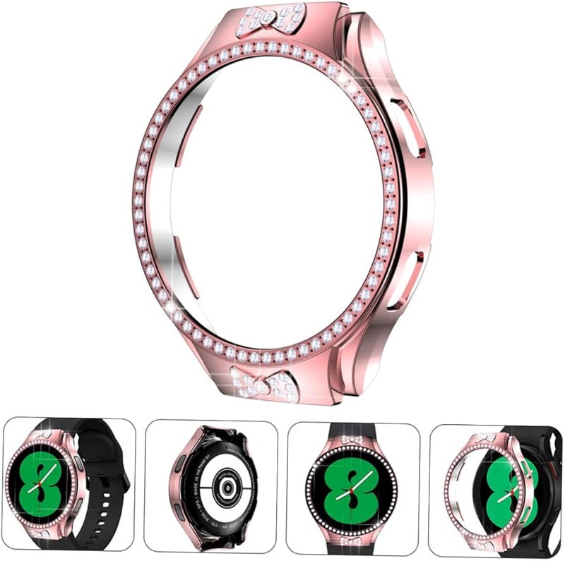 Glitter Rhinestone Watch Cover Case Protector Full Button Access Scratch Resistant Easy Installation Pink - Image 5