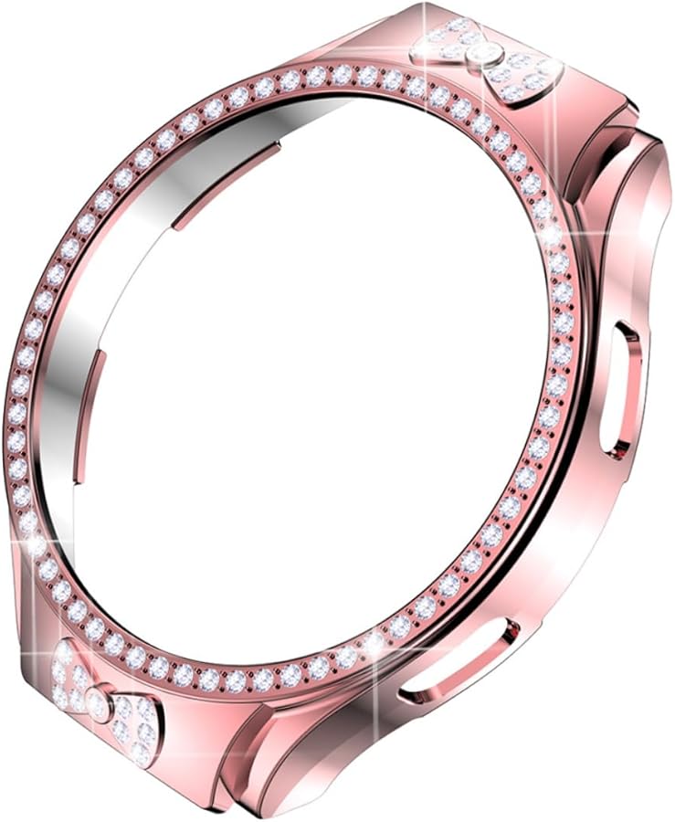 Glitter Rhinestone Watch Cover Case Protector Full Button Access Scratch Resistant Easy Installation Pink - Image 1