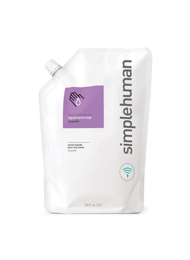 simplehuman Lavender Moisturizing Liquid Hand Soap Refill Pouch, 34 Fl. Oz. - Image 1