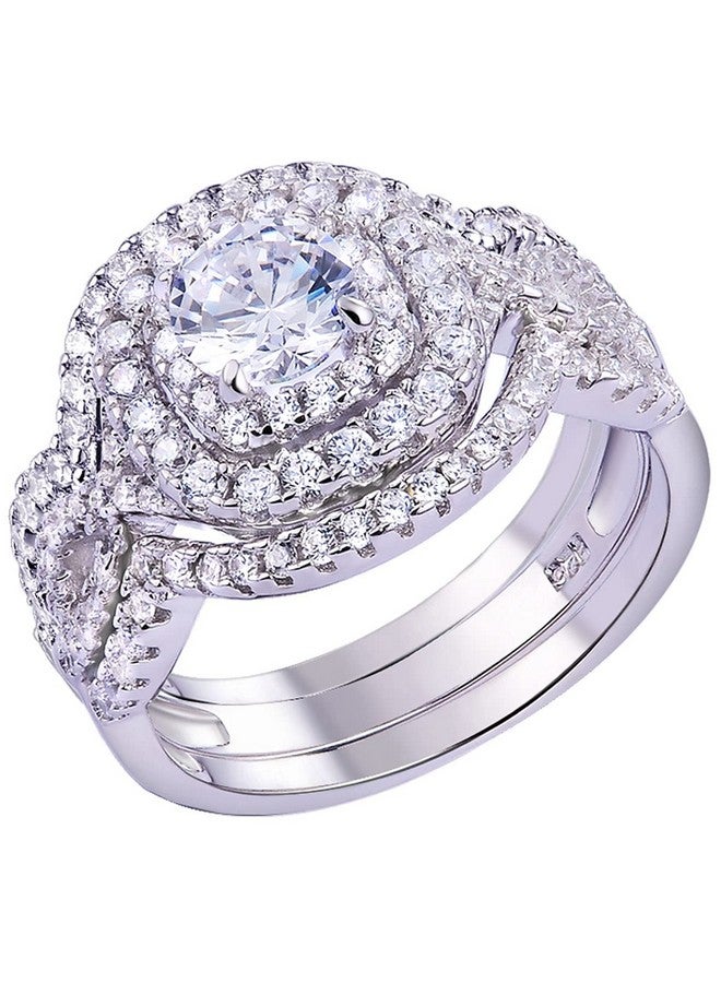 Newshe Jewellery Newshe Engagement Rings Wedding Sets For Women 925 Sterling Silver 3Pcs 2.3Ct White Aaaaa Cz Size 11 - Image 1