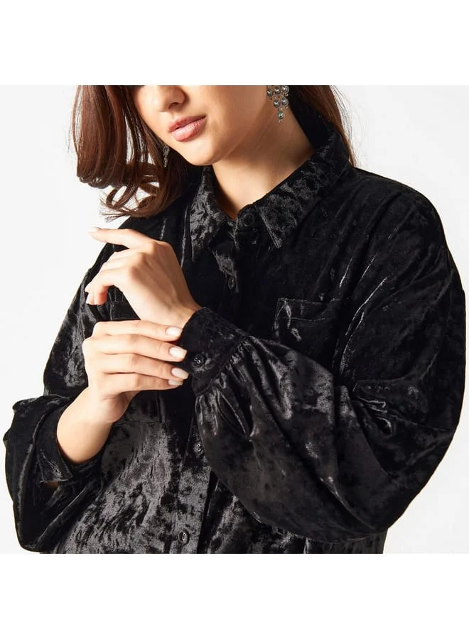 2Xtremz 2Xtremz Solid Shirt with Long Sleeves and Pockets