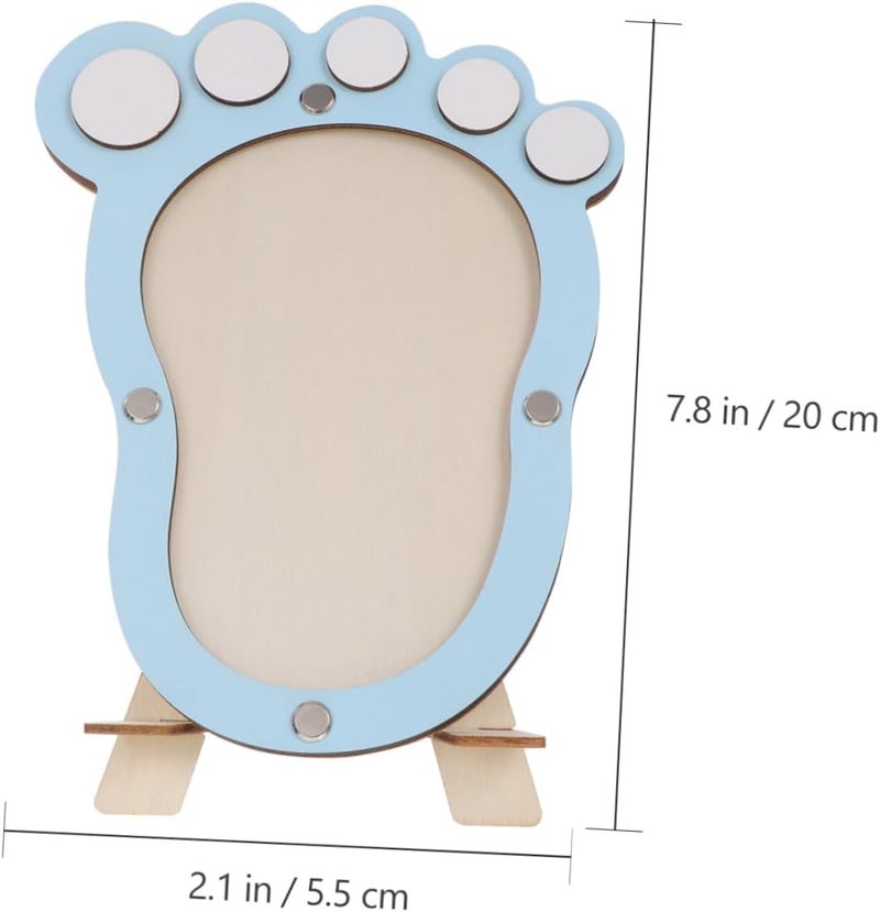 GALPADA Footprint Photo Frame for Newborn Boys Unique Growth Record Keepsake Frame in Light Blue for Nursery and Shower - Image 2