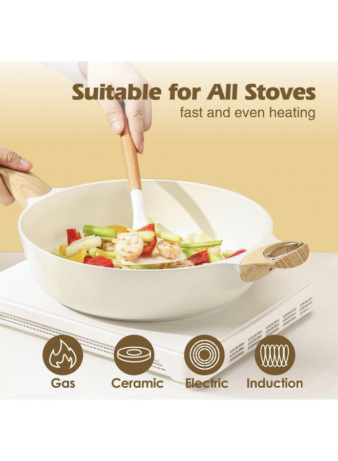 SENSARTE Ceramic Cookware Sets, Pots and Pans Set Nonstick, 20-Piece Induction Cookware, Non-toxic Healthy Non Stick Kitchen Cooking Set with Stay-Cool Handles, PFAS PTFE PFOA PFOS Free - Image 3