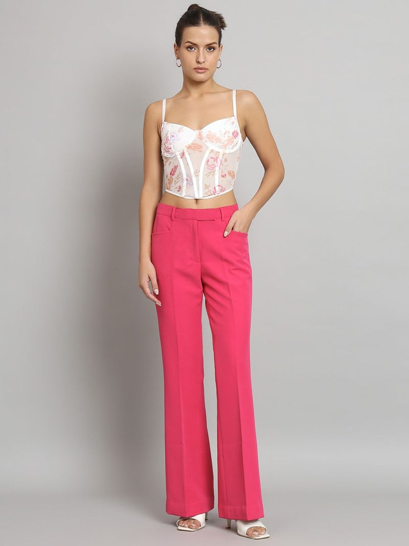 Powersutra Bell Bottom Stretch Trouser - Hot Pink for Women - Image 4