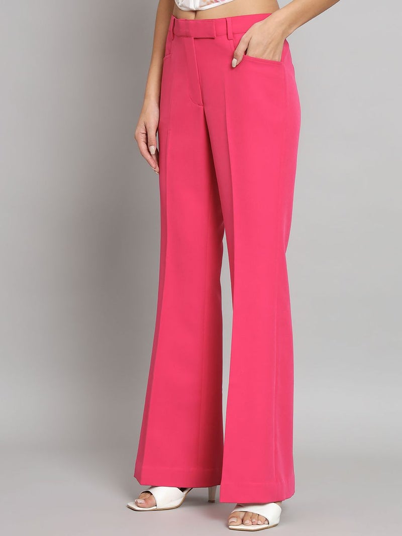 Powersutra Bell Bottom Stretch Trouser - Hot Pink for Women - Image 3