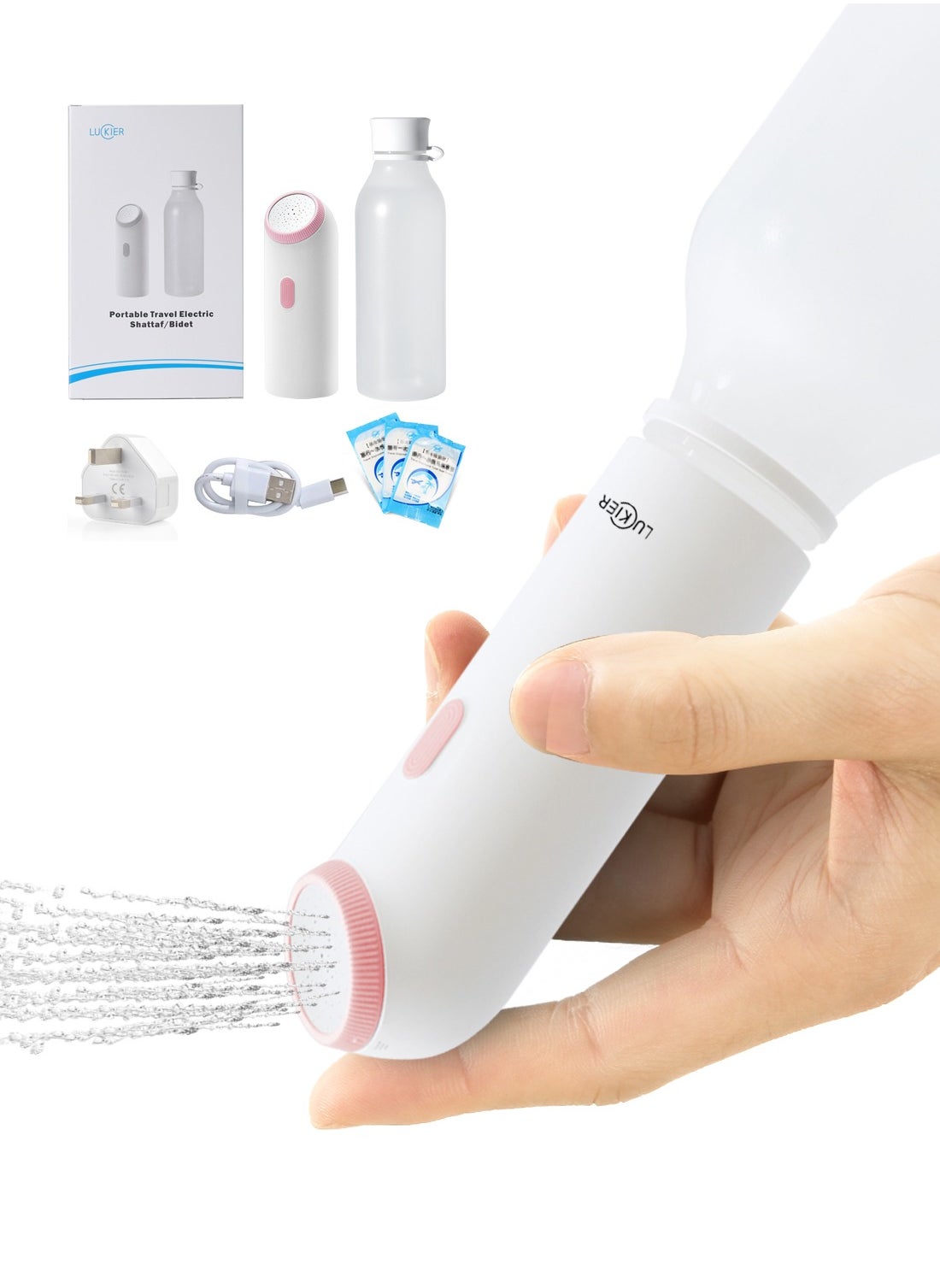 LUCKIER Electric bidet mini bidet sprayer, Pressure adjustable, Portable travel shattaf for personal hygiene cleaning/family Care/Outdoor Travel 