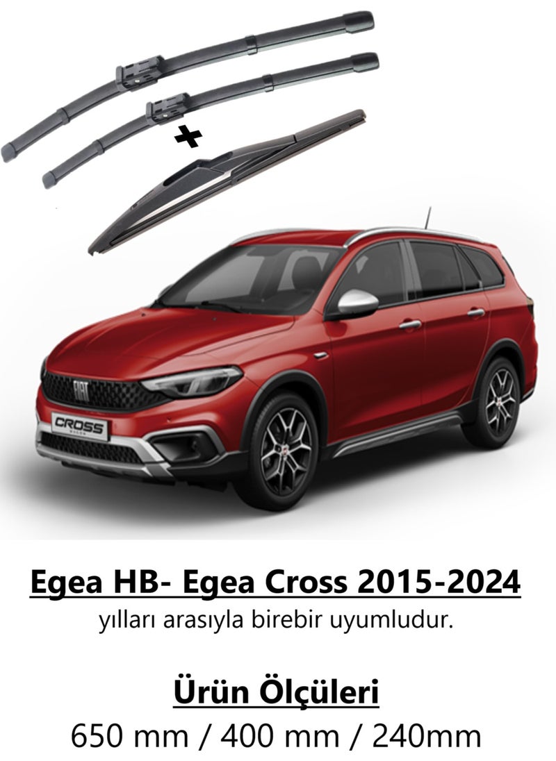 Inwells Fiat Egea Hb-Egea Cross 2015-2024 Front and Rear Wiper Set  - Image 1