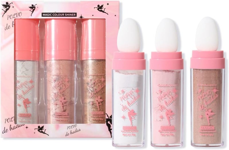 Body Highlighter Powder Stick 3 Pcs Face Body Glitter Powder Face Glitter Body Shimmer Glow Face Highlighter Silver Pink Brown Body Illuminator Body Glitter Powder Cheek Face Legs
