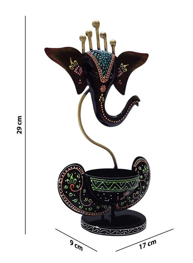 RDK SON'S® Metal Ganesha Candle Holder for Decoration Tealight Candle Holder Diwali Decorative Candle Stand for Home Decor & Gift (Black) - Image 3