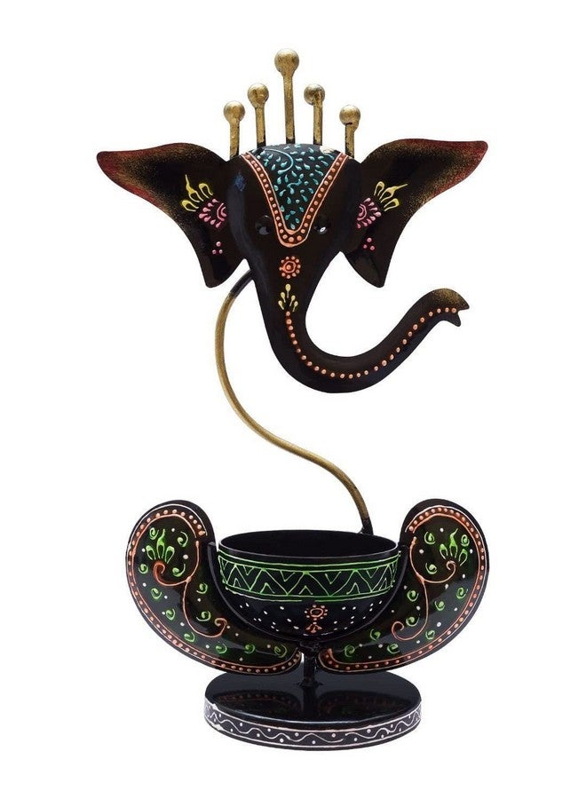 RDK SON'S® Metal Ganesha Candle Holder for Decoration Tealight Candle Holder Diwali Decorative Candle Stand for Home Decor & Gift (Black) - Image 2