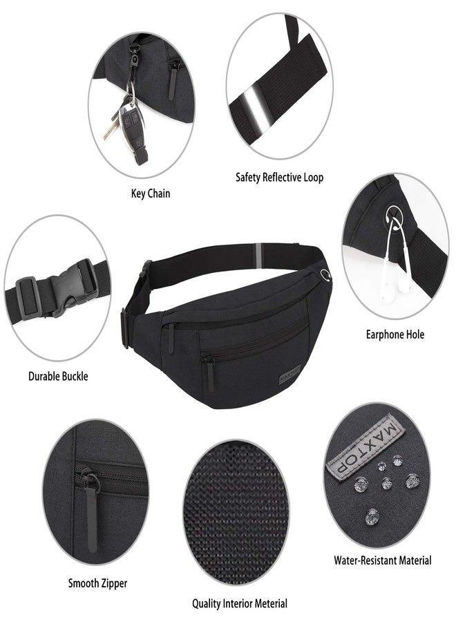 MAXTOP Large Crossbody Fanny Pack with 4-Zipper Pockets,Gifts for Enjoy Sports Festival Workout Traveling Running Casual Hands-Free Wallets Waist Pack Phone Bag Carrying All Phones - Image 4