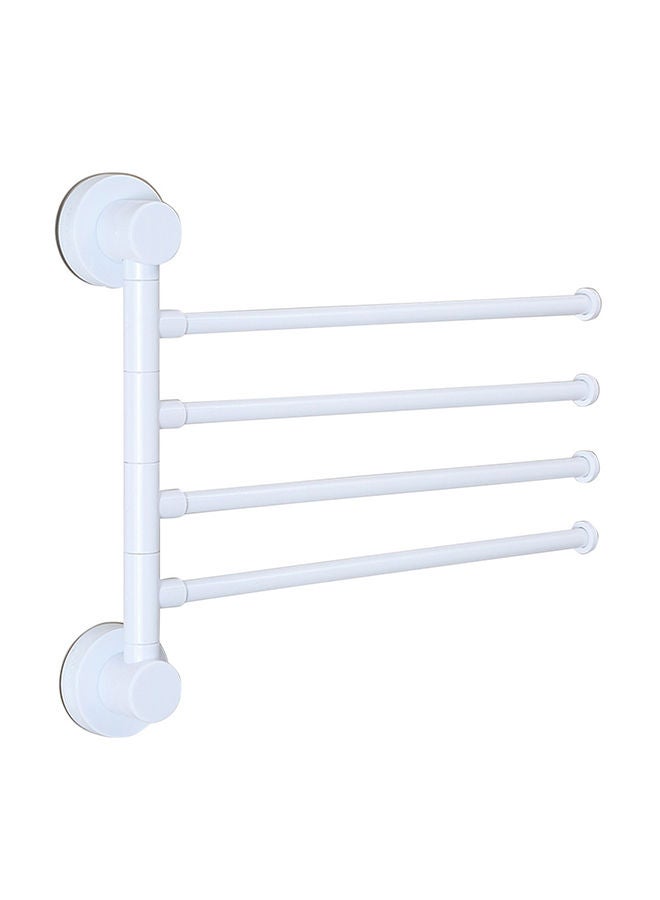 NIBEMINENT 4-Arm Wall Mounted Towel Bar With Suction Cup White 38.5 x 31.5 4.5cm  - Image 1