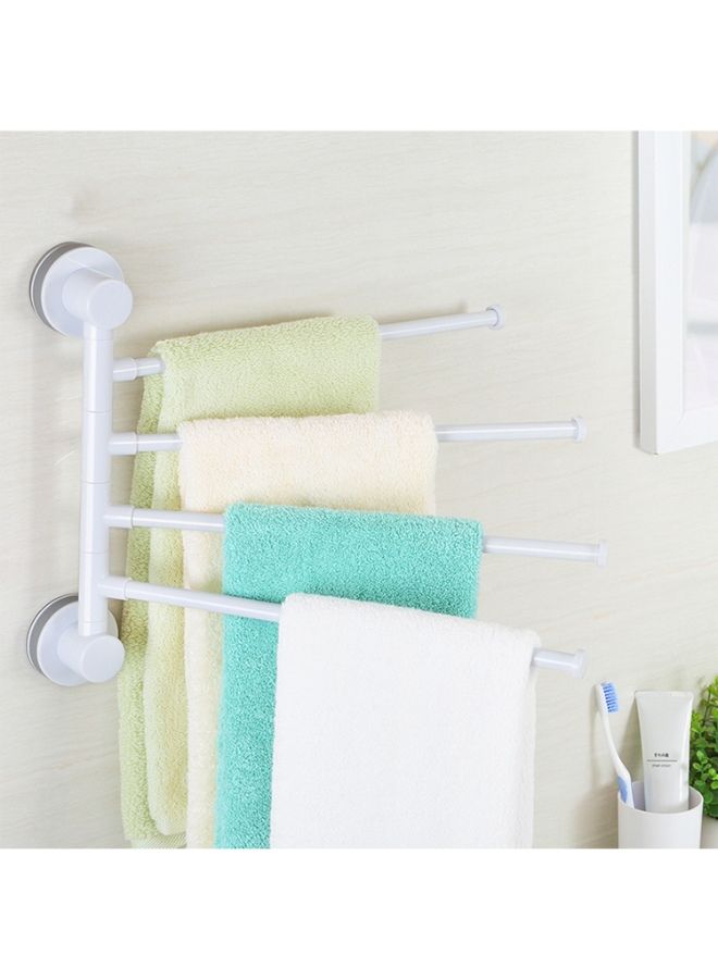 NIBEMINENT 4-Arm Wall Mounted Towel Bar With Suction Cup White 38.5 x 31.5 4.5cm  - Image 4