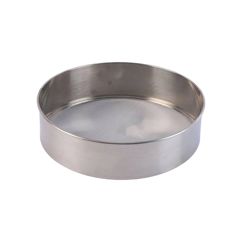 السيف هوم منخل مطبخ 20 سم، ستانلس ستيل مقاوم للصدأ، شبكة نخل دقيقة، تصميم دائري بإطار مرتفع – فضي - Image 1