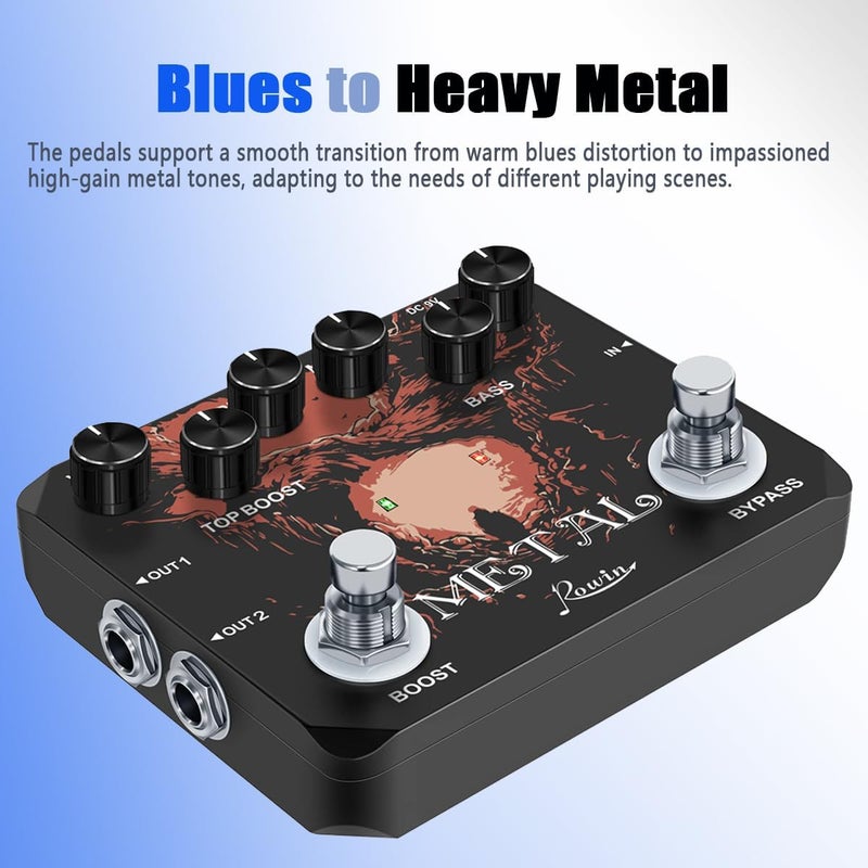 Rowin LTL-03 Metal Guitar Effect Pedal Full Metal Case True Bypass - Image 2