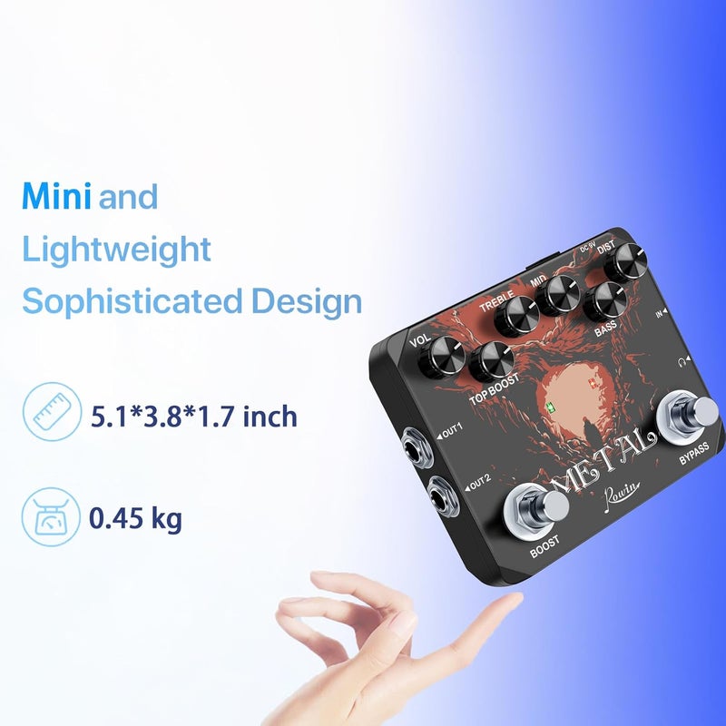 Rowin LTL-03 Metal Guitar Effect Pedal Full Metal Case True Bypass - Image 5